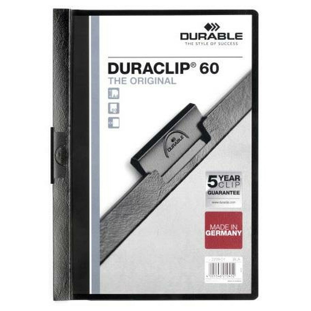 Portfoliomappe Durable Duraclip 60 Schwarz Durchsichtig A4 25 Stücke