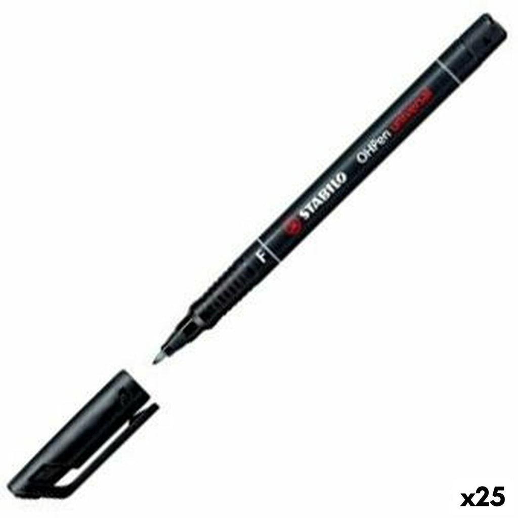 Dauermarker Stabilo OHPEN UNIVERSAL Schwarz 0,7 mm 10 Stücke (25 Stück)