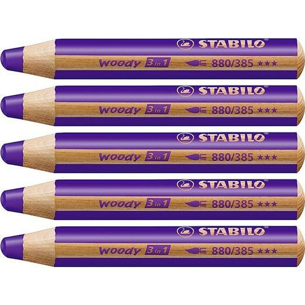 Buntstifte Stabilo Woody Violett 3 in 1 (5 Stück)