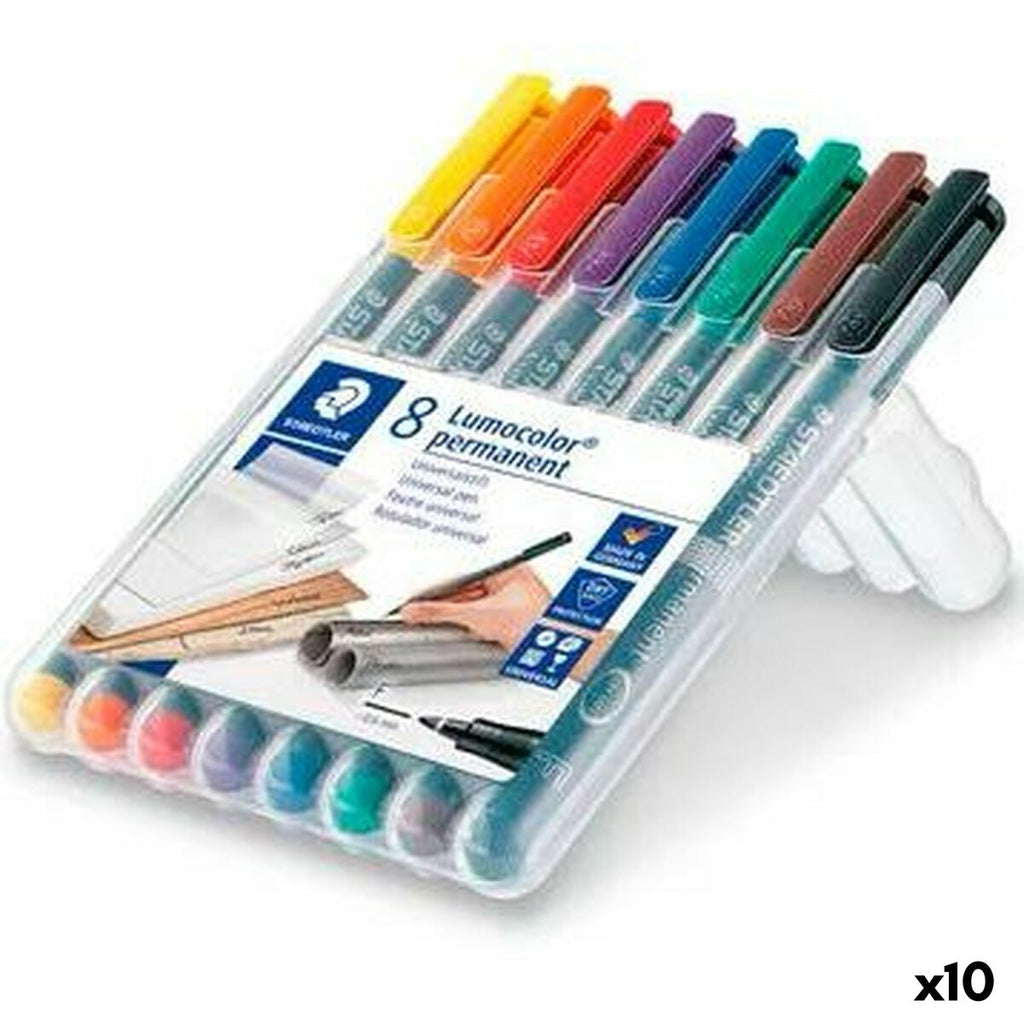 Marker-Set Staedtler Lumocolor 318 F Bunt 10 Stück