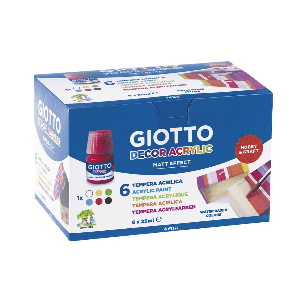 Tempera Giotto Decor Bunt Weiß 25 ml (6 Stücke)