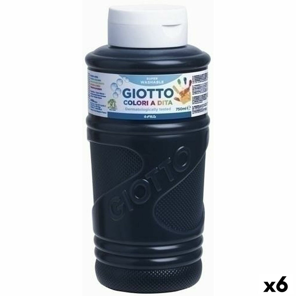 Fingerfarbe Giotto Schwarz 750 ml (6 Stück)