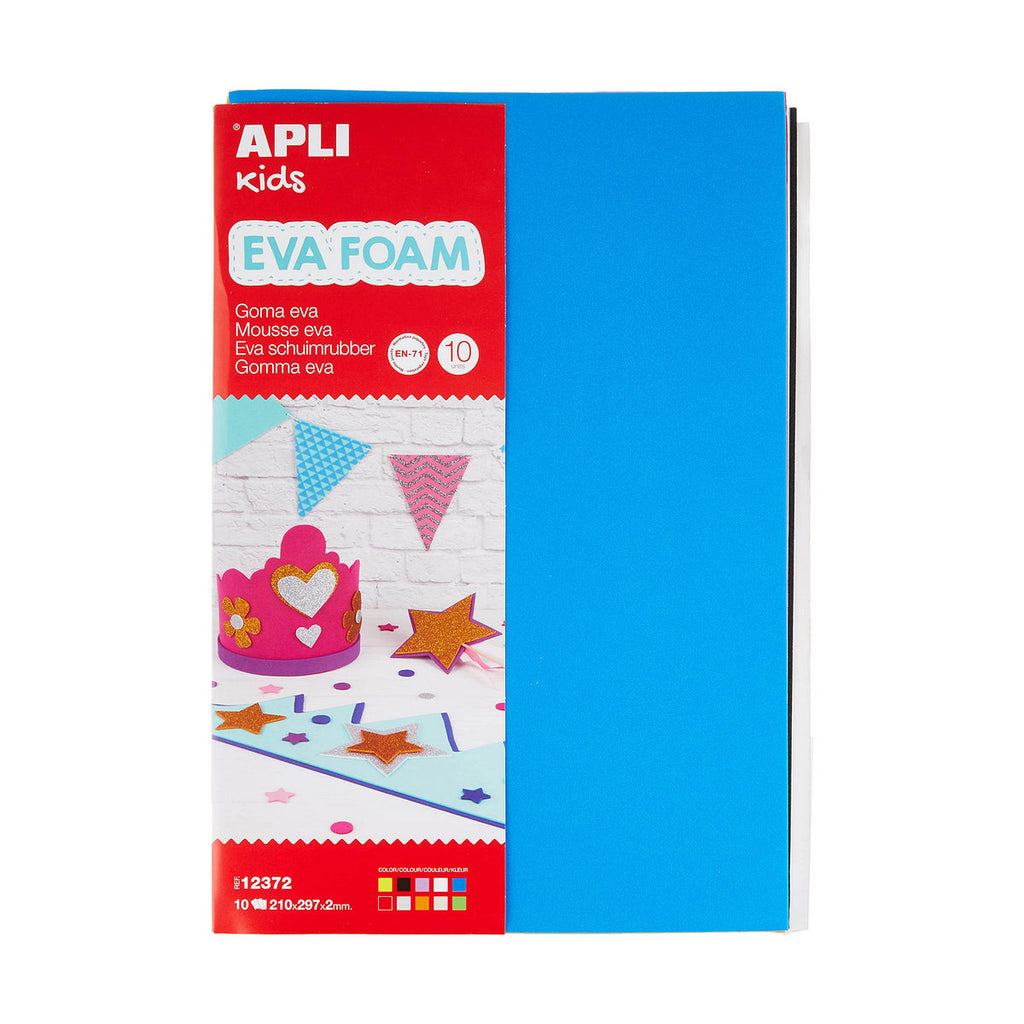 Moosgummi Apli Kids A4 Weiß Gelb Bunt Moosgummi (10 Stück)