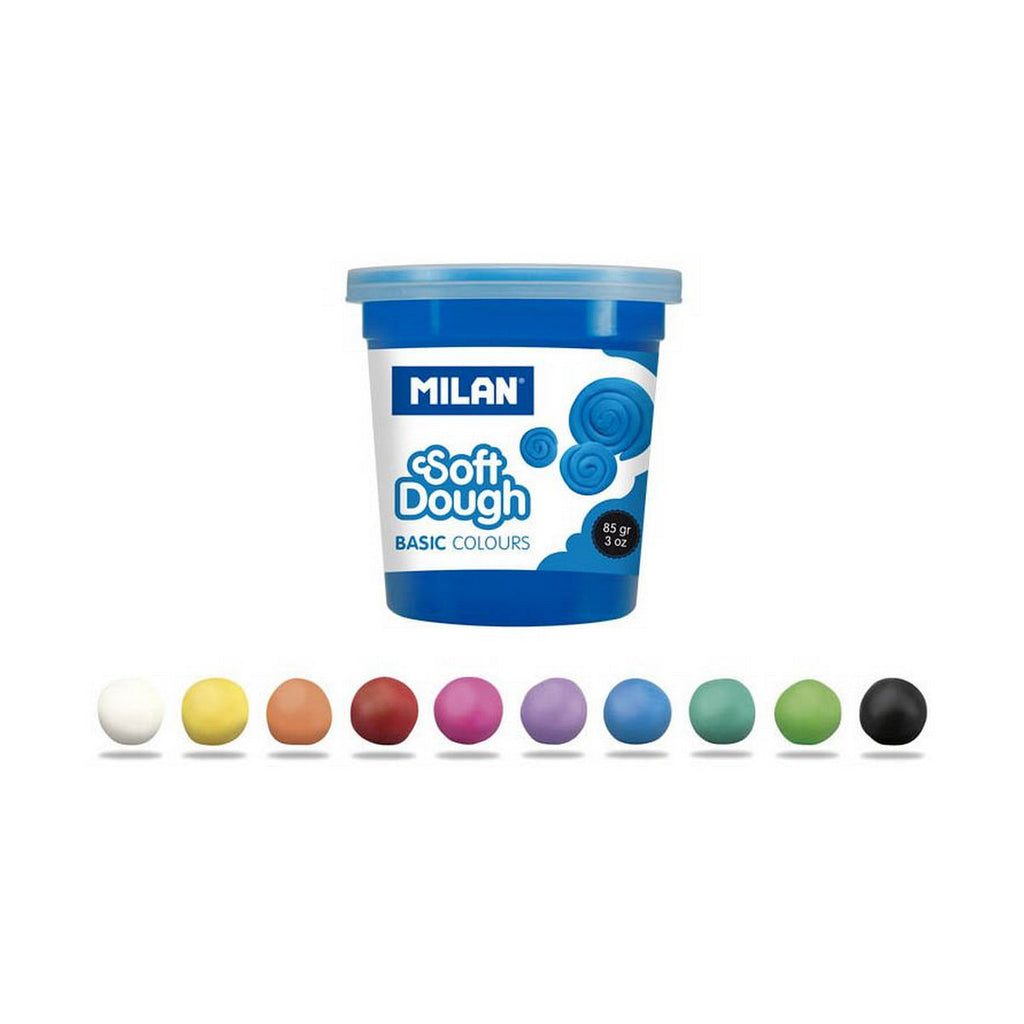 Knetspiel Milan Soft dough 913510B Gelb Blau Bunt 85 g Pflanzlich (10 Stück)