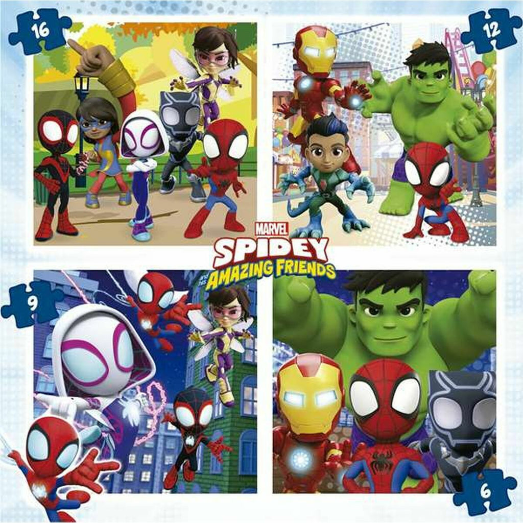 Set mit 4 Puzzeln Spidey & His Amazing Friends 43 Stücke