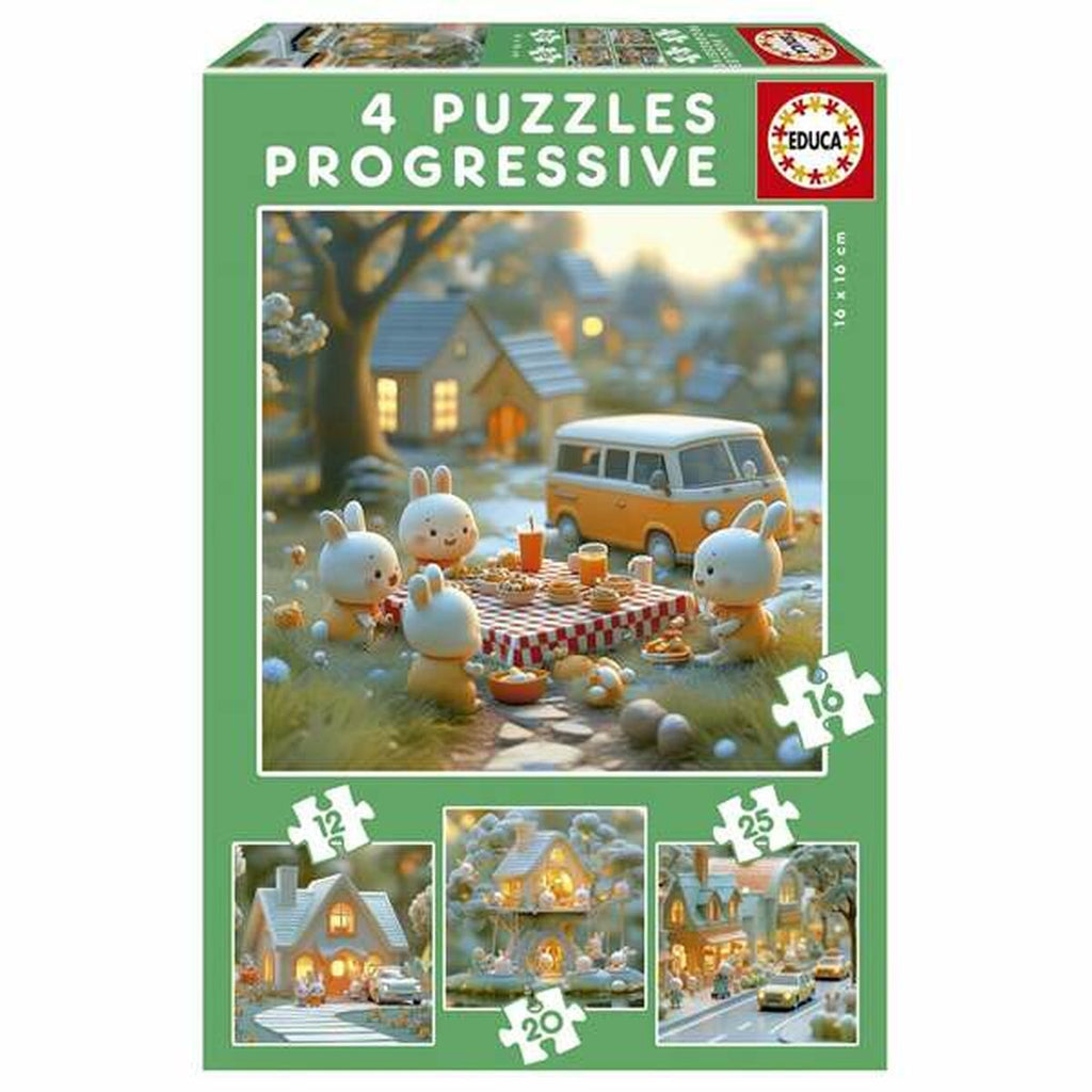 Puzzle Educa Hase 12 Stücke 16 Stücke 20 Stücke 25 Stücke (4 Stück)
