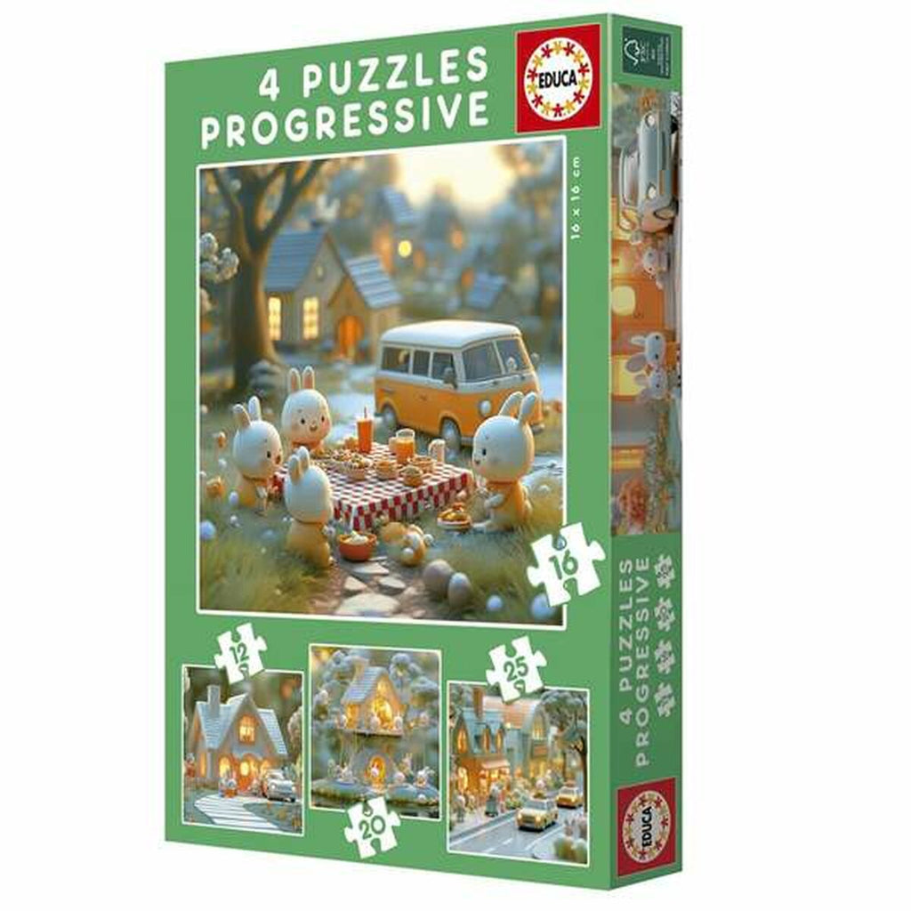 Puzzle Educa Hase 12 Stücke 16 Stücke 20 Stücke 25 Stücke (4 Stück)
