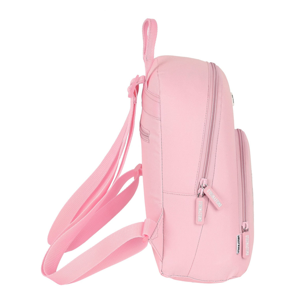 Lässiger Rucksack Smiley Iris Rosa (25 x 30 x 13 cm)