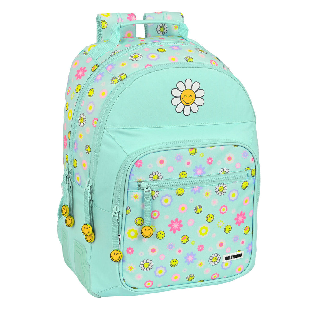 Schulrucksack Smiley Summer fun türkis (32 x 42 x 15 cm)