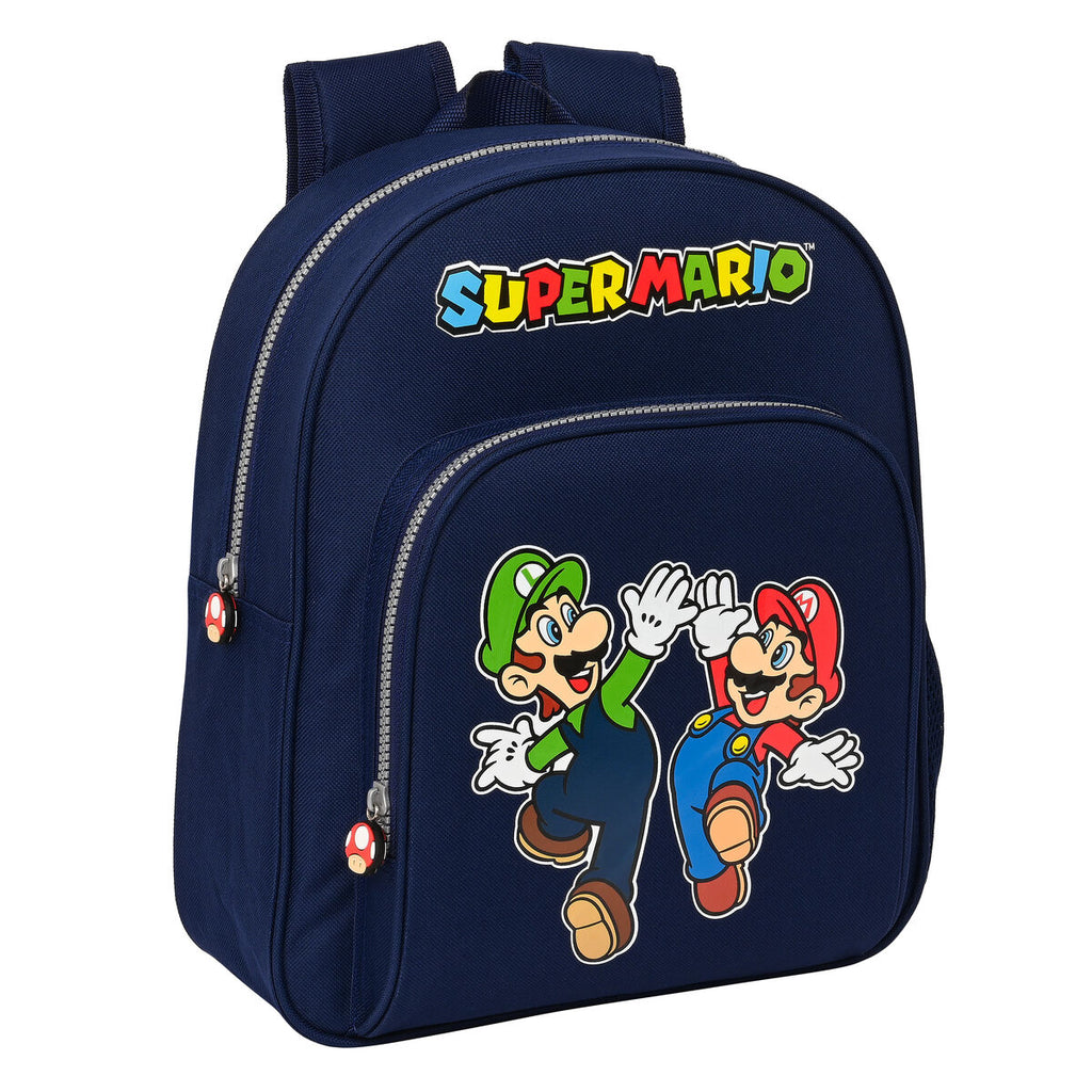 Schulrucksack Super Mario Marineblau 28 x 34 x 10 cm