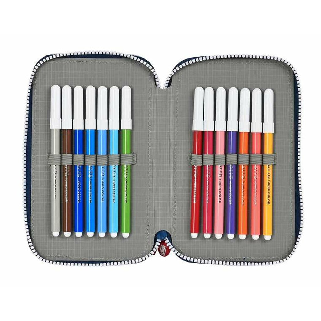 Doppel-Federtasche Munich College Grau 12,5 x 19,5 x 4 cm