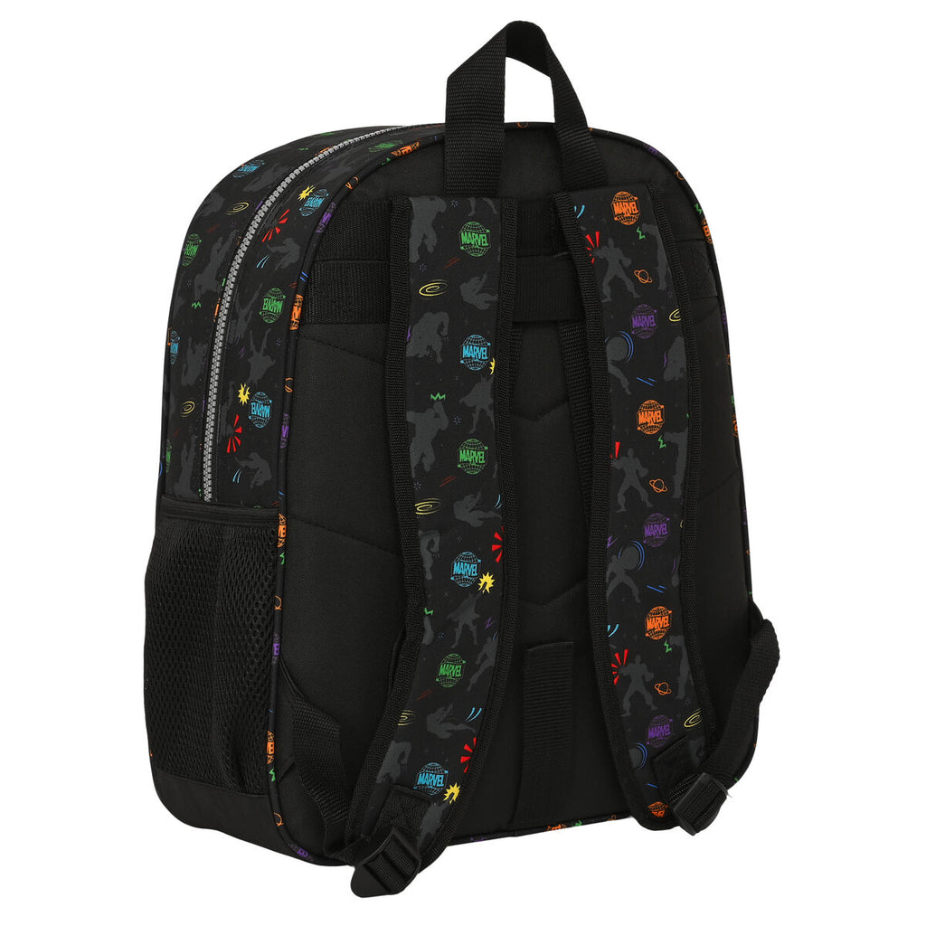 Schulrucksack The Avengers Super heroes Schwarz (32 x 38 x 12 cm)