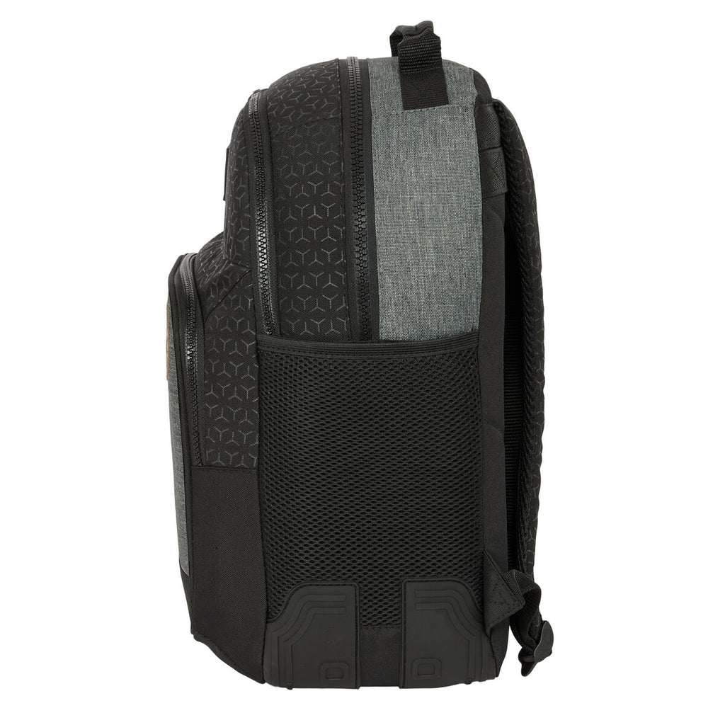 Schulrucksack BlackFit8 Old school Schwarz Grau 32 x 42 x 15 cm