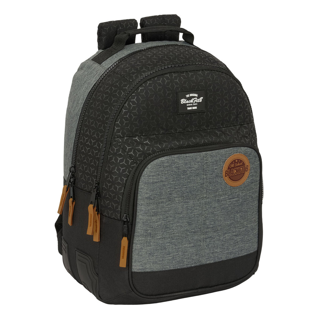 Schulrucksack BlackFit8 Old school Schwarz Grau 32 x 42 x 15 cm