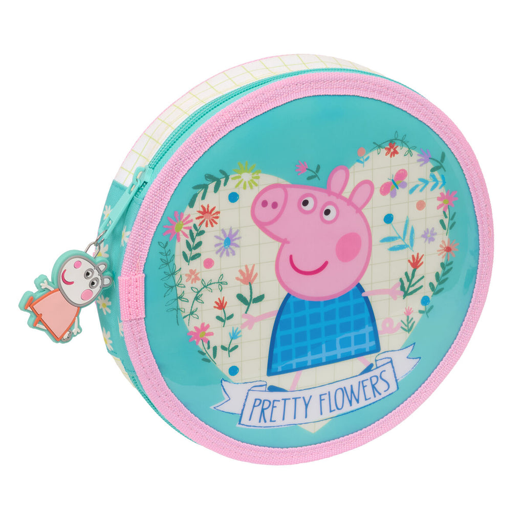 Federmäppchen mit Zubehör Peppa Pig Pretty flowers Gelb Minze 18 Stücke