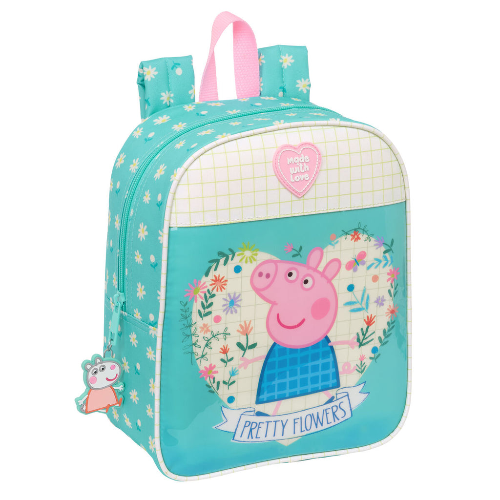 Kinderrucksack Peppa Pig Pretty flowers Gelb Minze 22 x 27 x 10 cm
