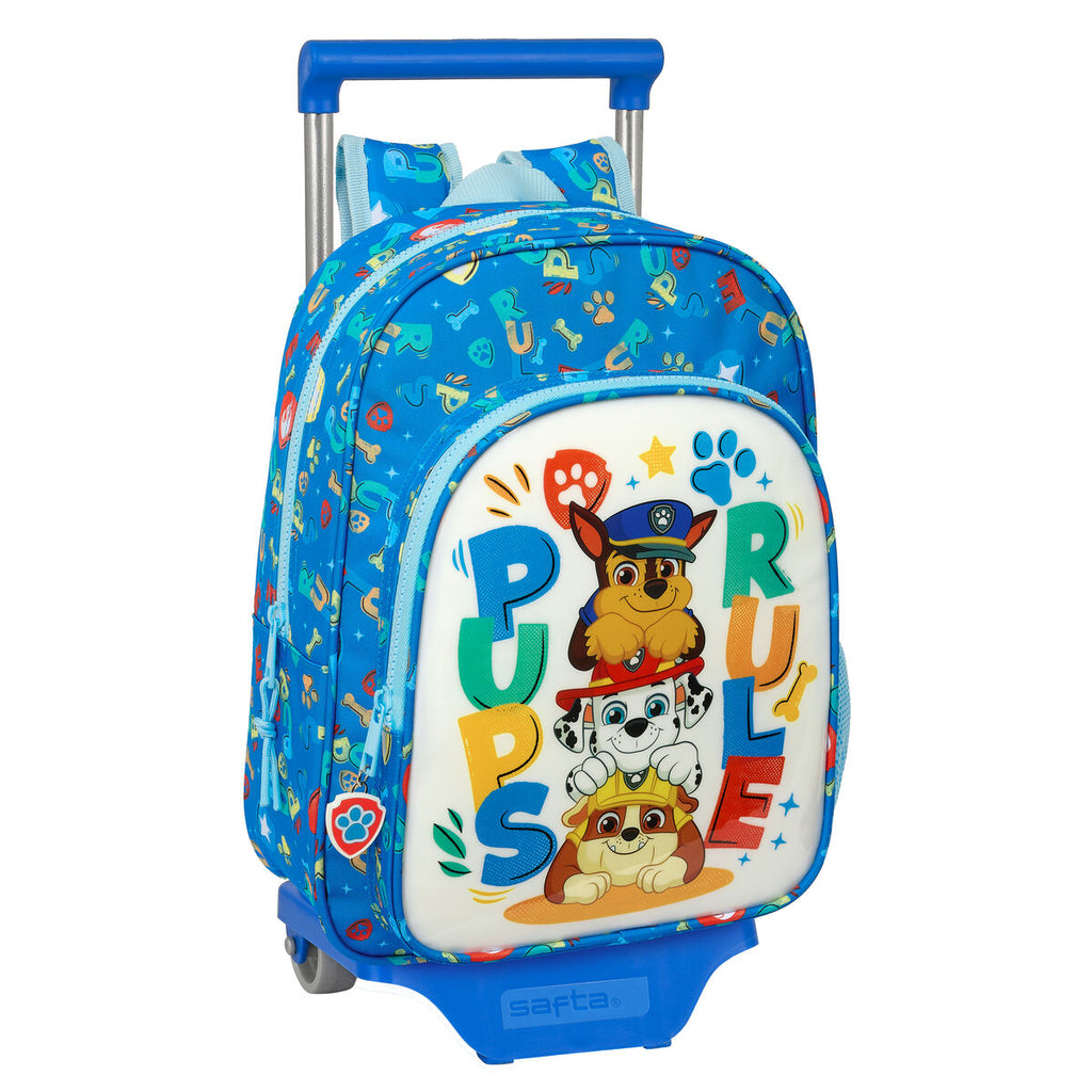 Schulrucksack mit Rädern The Paw Patrol Pups rule Blau 26 x 34 x 11 cm