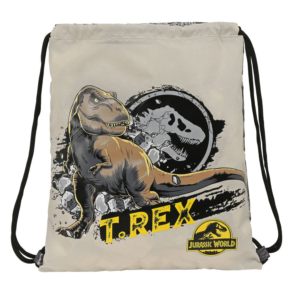 Rucksacktasche mit Bändern Jurassic World Warning Grau 35 x 40 x 1 cm