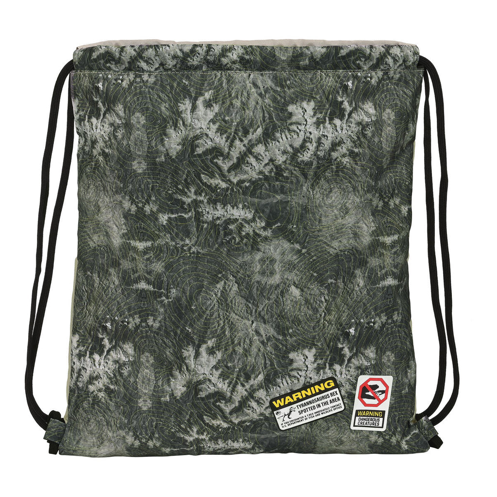 Rucksacktasche mit Bändern Jurassic World Warning Grau 35 x 40 x 1 cm