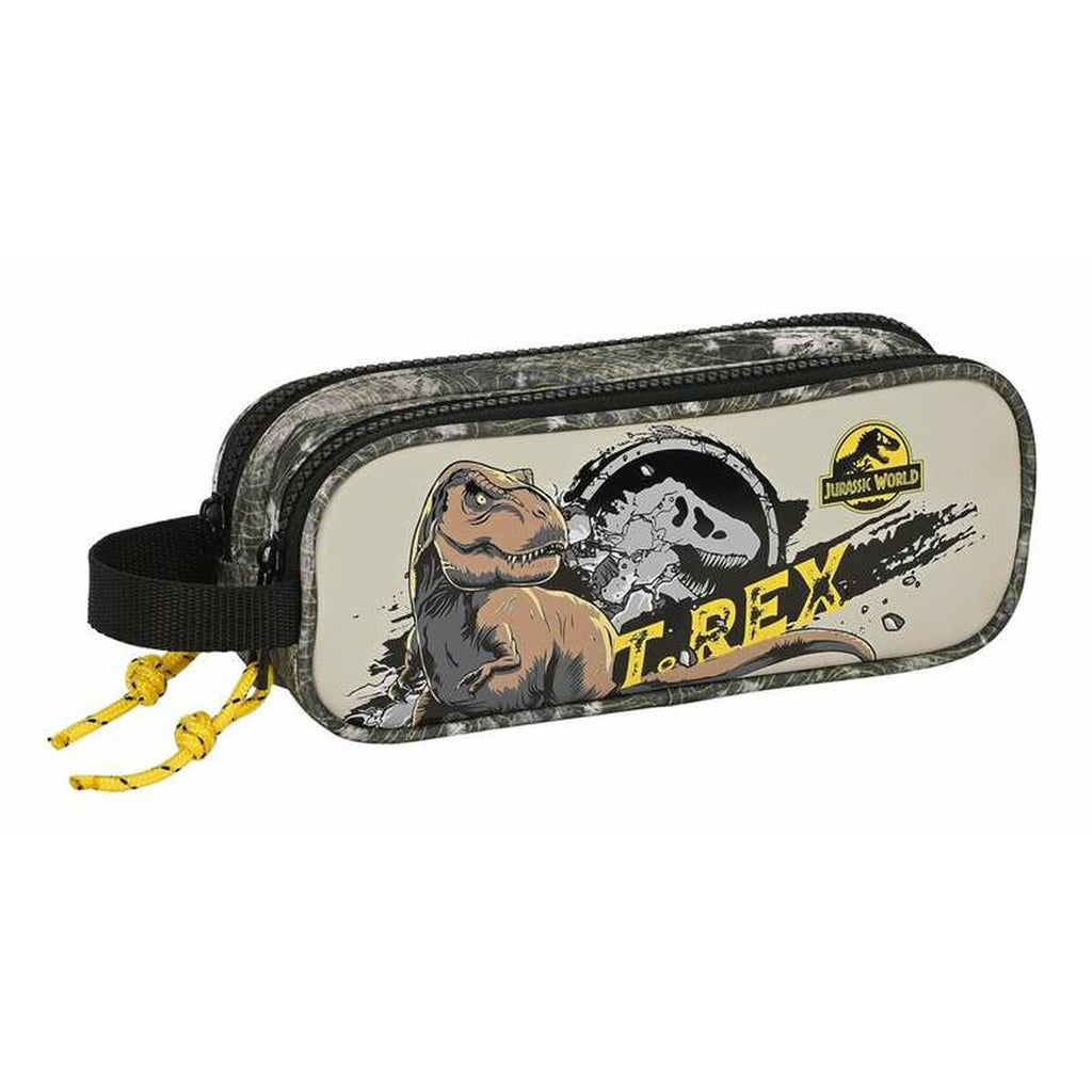 Zweifaches Mehrzweck-Etui Jurassic World Warning Grau 21 x 8 x 6 cm