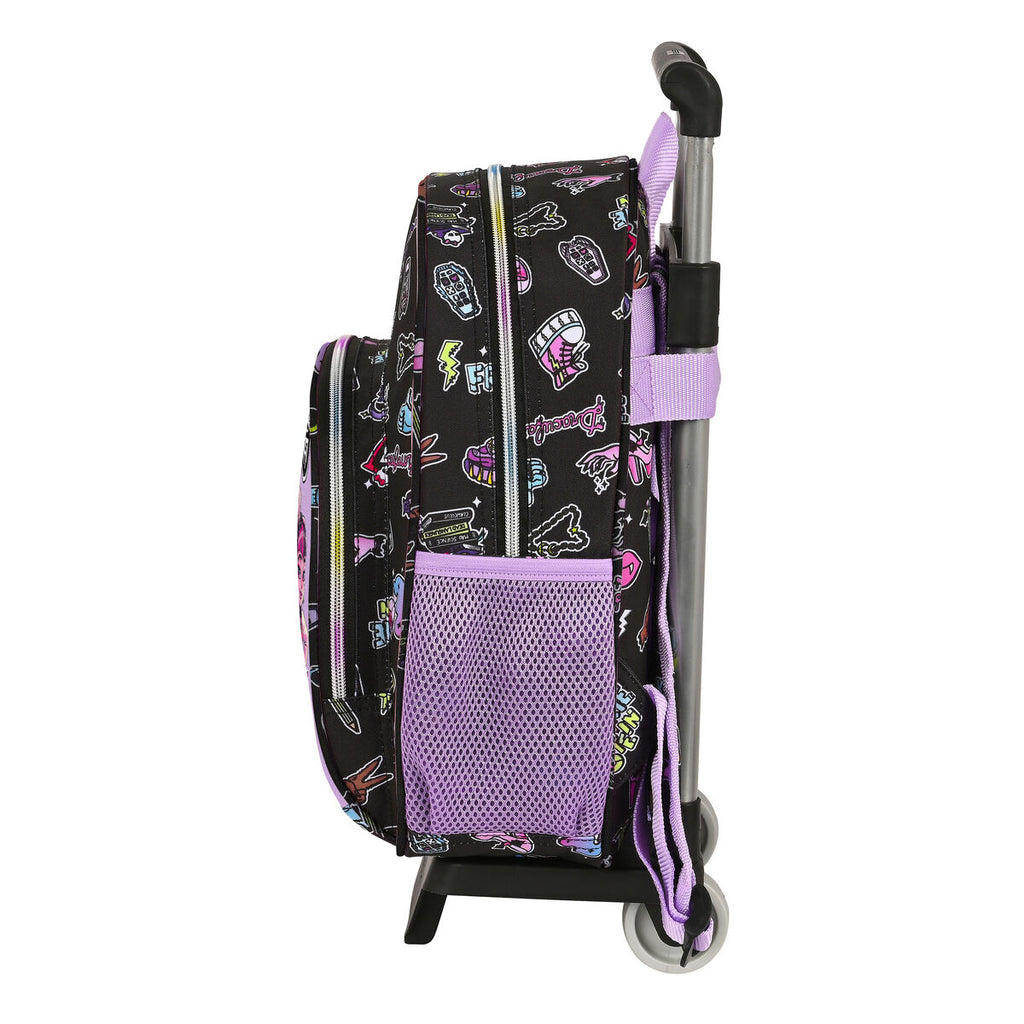 Schulrucksack mit Rädern Monster High Creep Schwarz 28 x 34 x 10 cm