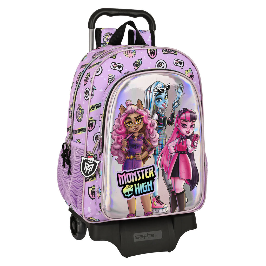 Schulrucksack mit Rädern Monster High Best boos Lila 33 x 42 x 14 cm