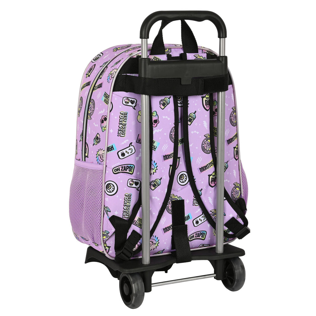 Schulrucksack mit Rädern Monster High Best boos Lila 33 x 42 x 14 cm