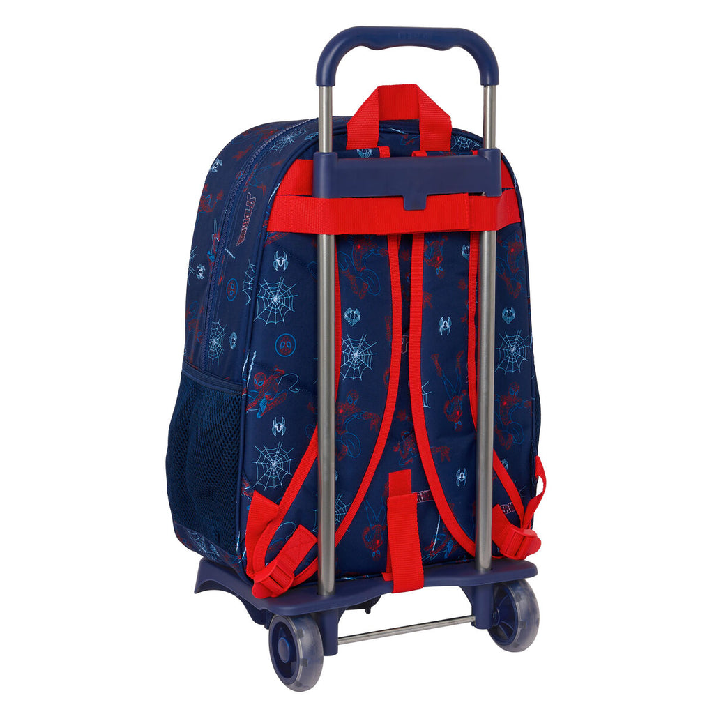 Schulrucksack mit Rädern Spider-Man Neon Marineblau 33 x 42 x 14 cm