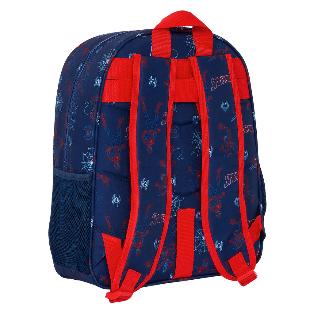 Schulrucksack Spider-Man Neon Marineblau 32 X 38 X 12 cm