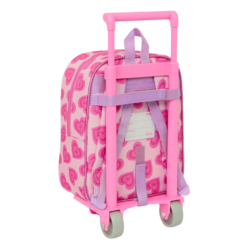 Schulrucksack mit Rädern Barbie Love Rosa 22 x 27 x 10 cm