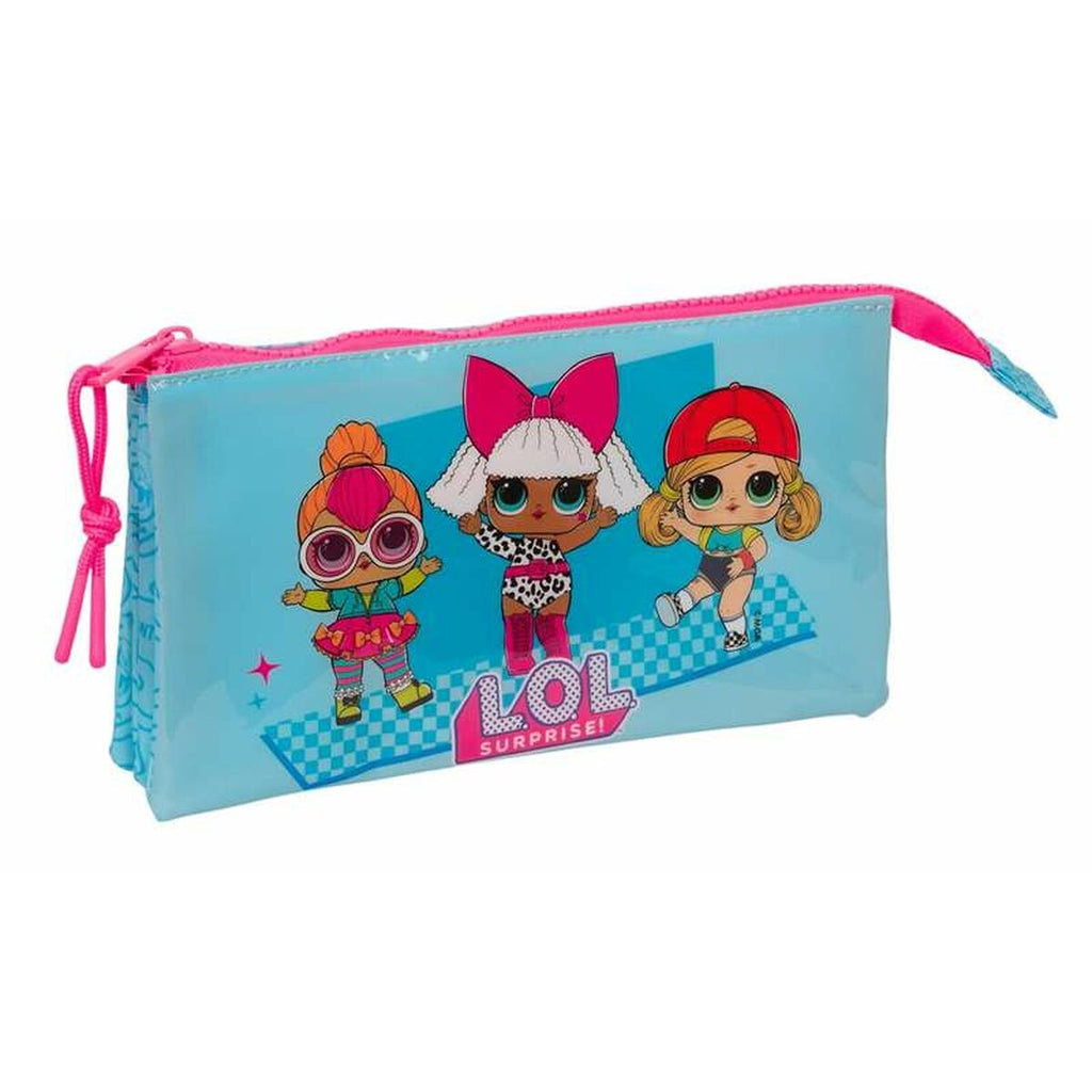 Dreifaches Mehrzweck-Etui LOL Surprise! Divas Blau 22 x 12 x 3 cm