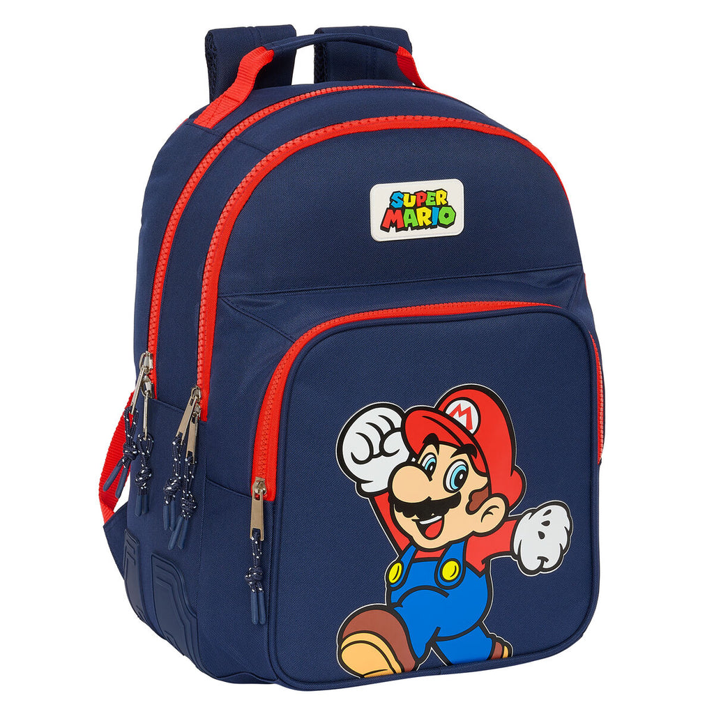 Schulrucksack Super Mario World Marineblau 32 x 42 x 15 cm