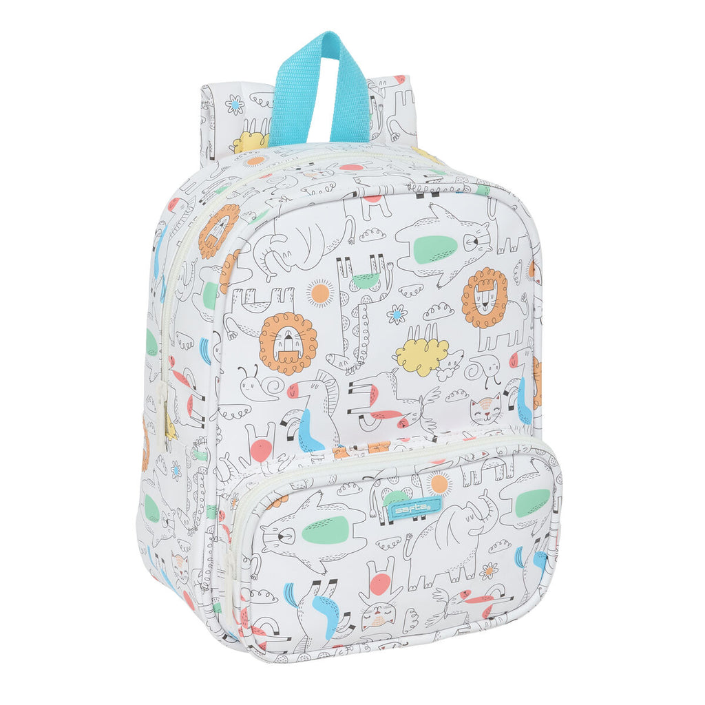 Schulrucksack Safta Zoo Beige 22 x 27 x 10 cm