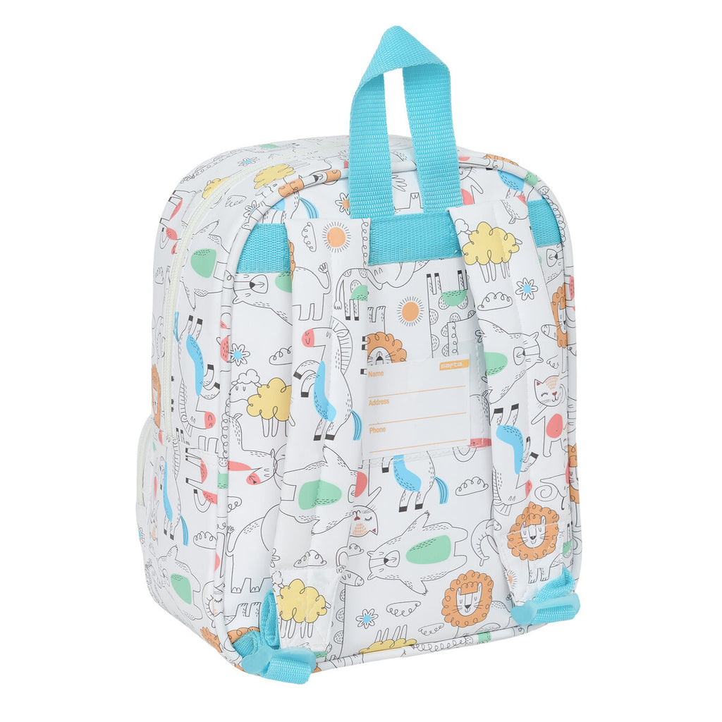 Schulrucksack Safta Zoo Beige 22 x 27 x 10 cm