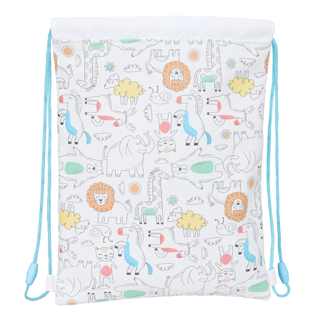 Rucksacktasche mit Bändern Safta Zoo Beige 26 x 34 x 1 cm