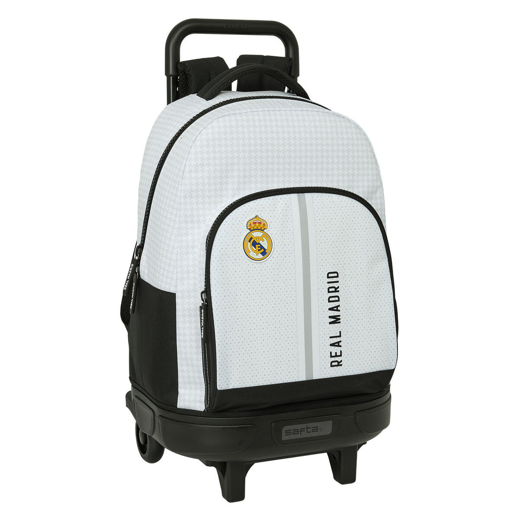 Schulrucksack mit Rädern Real Madrid C.F. 24/25 Weiß Grau 33 x 45 x 22 cm