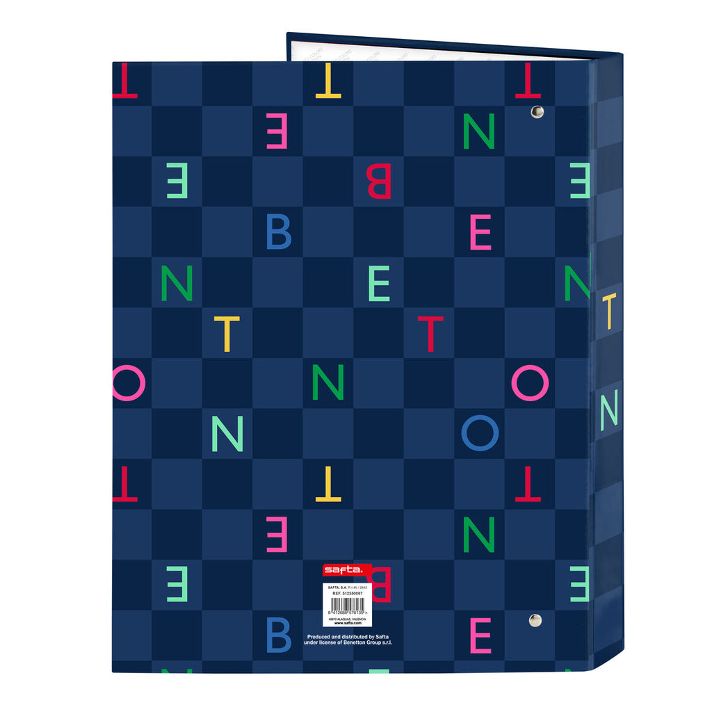 Ringbuch Benetton Damero Marineblau A4 26.5 x 33 x 4 cm