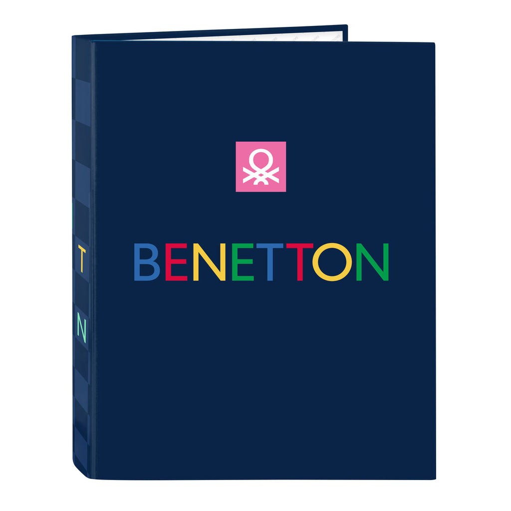 Ringbuch Benetton Damero Marineblau A4 26.5 x 33 x 4 cm