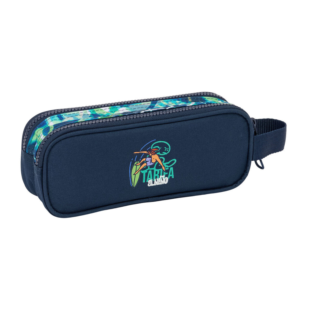 Zweifaches Mehrzweck-Etui El Niño Kook Marineblau 21 x 8 x 6 cm