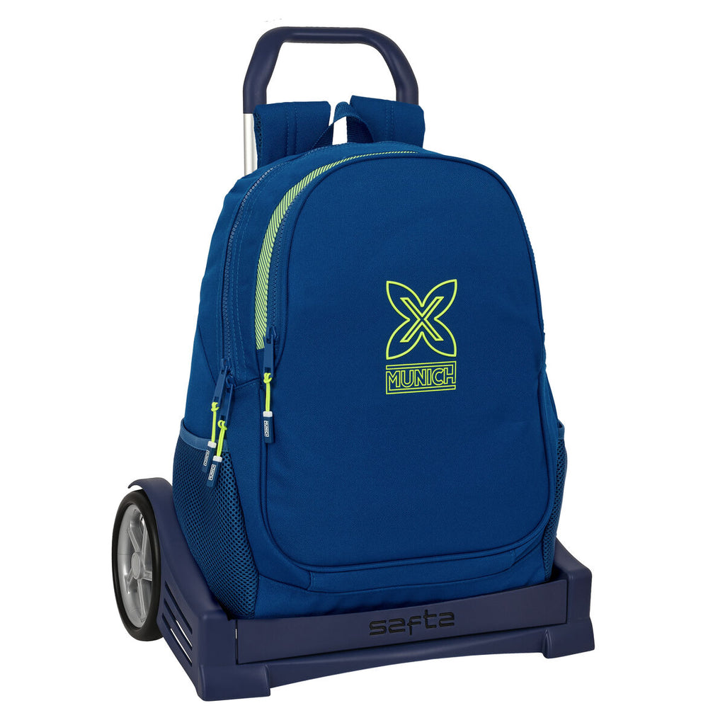 Schulrucksack mit Rädern Munich North Marineblau 32 x 44 x 16 cm