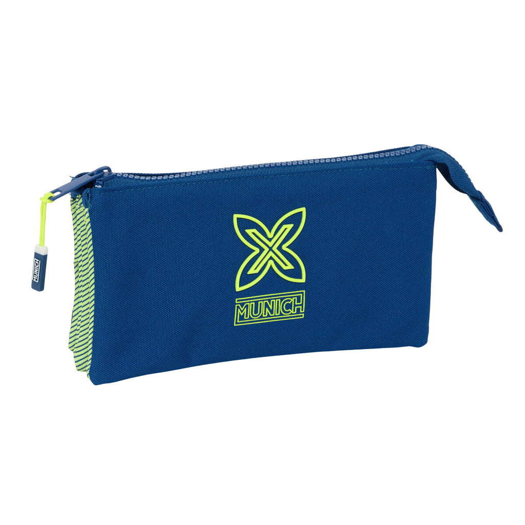 Dreifaches Mehrzweck-Etui Munich North Marineblau 22 x 12 x 3 cm
