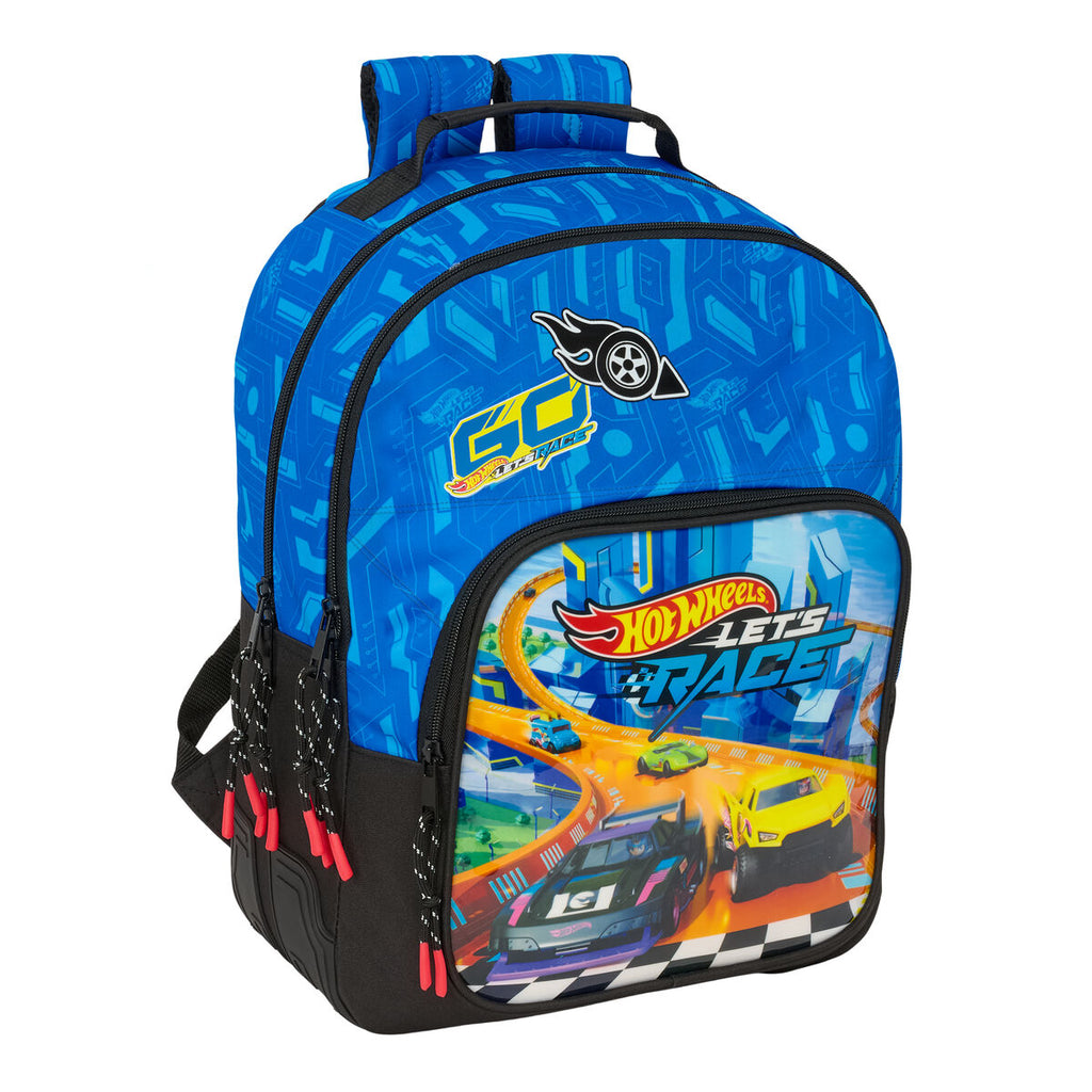 Schulrucksack Hot Wheels Let's race Blau Schwarz 32 x 42 x 15 cm