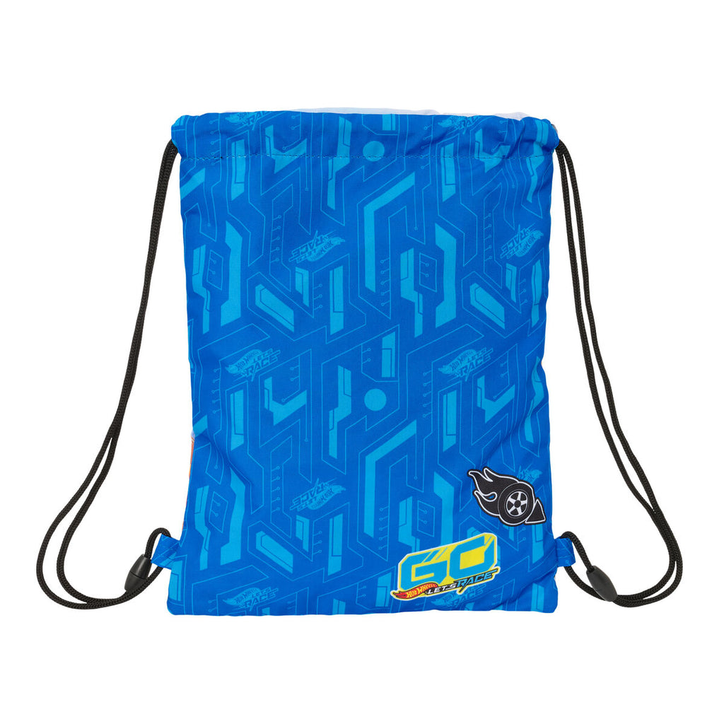 Rucksacktasche mit Bändern Hot Wheels Let's race Blau Schwarz 26 x 34 x 1 cm