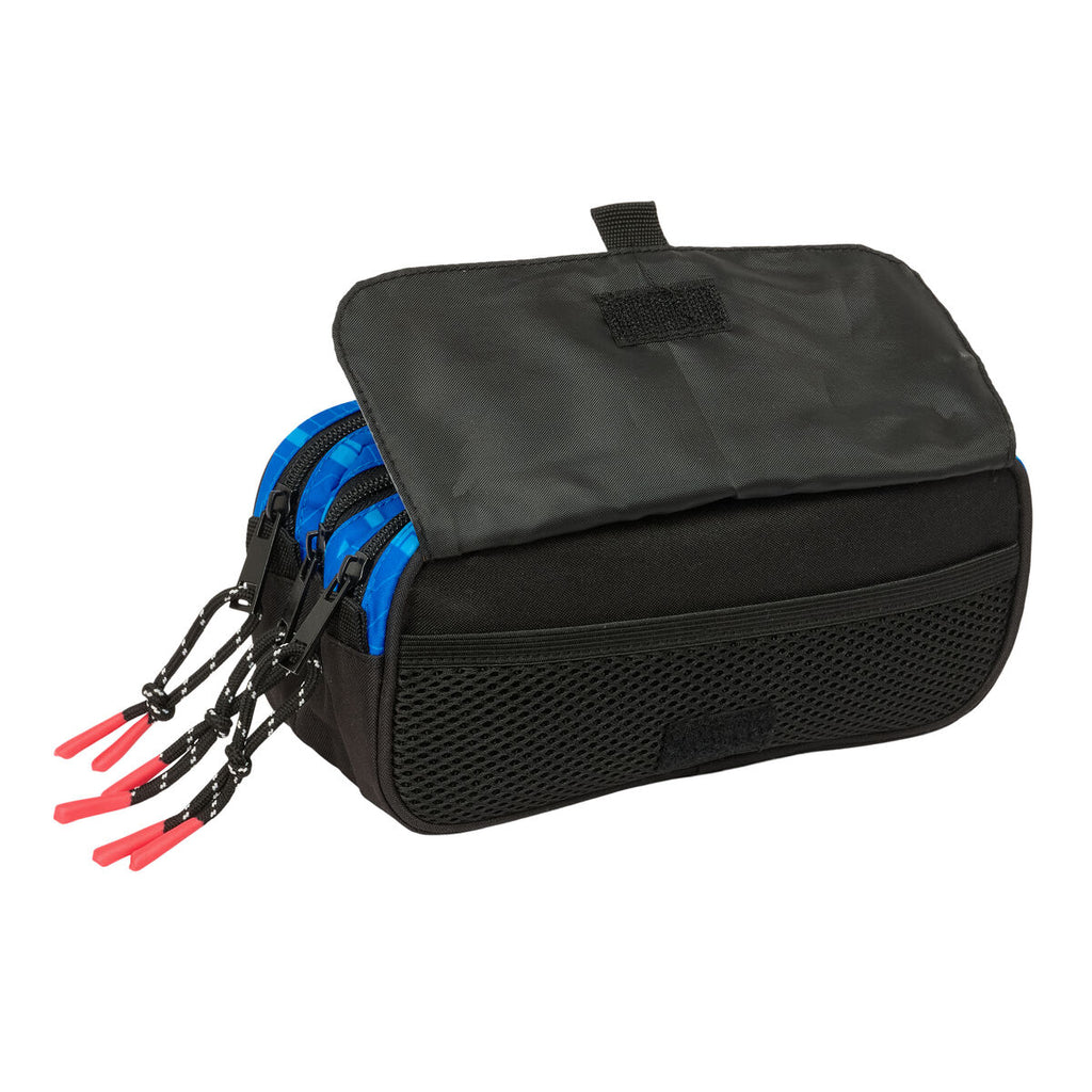 Dreifaches Mehrzweck-Etui Hot Wheels Let's race Blau Schwarz 21,5 x 10 x 8 cm