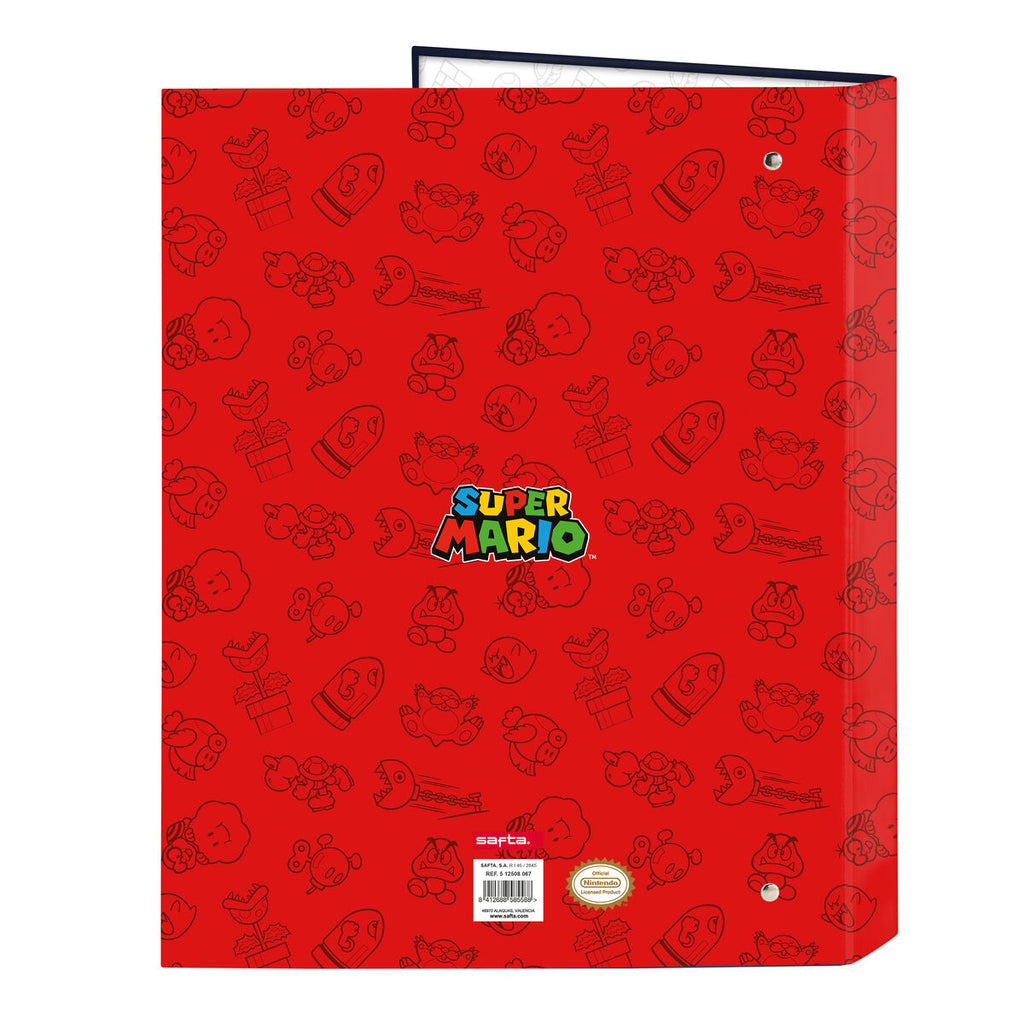 Ringbuch Super Mario Trick Rot Dunkelblau A4 26.5 x 33 x 4 cm