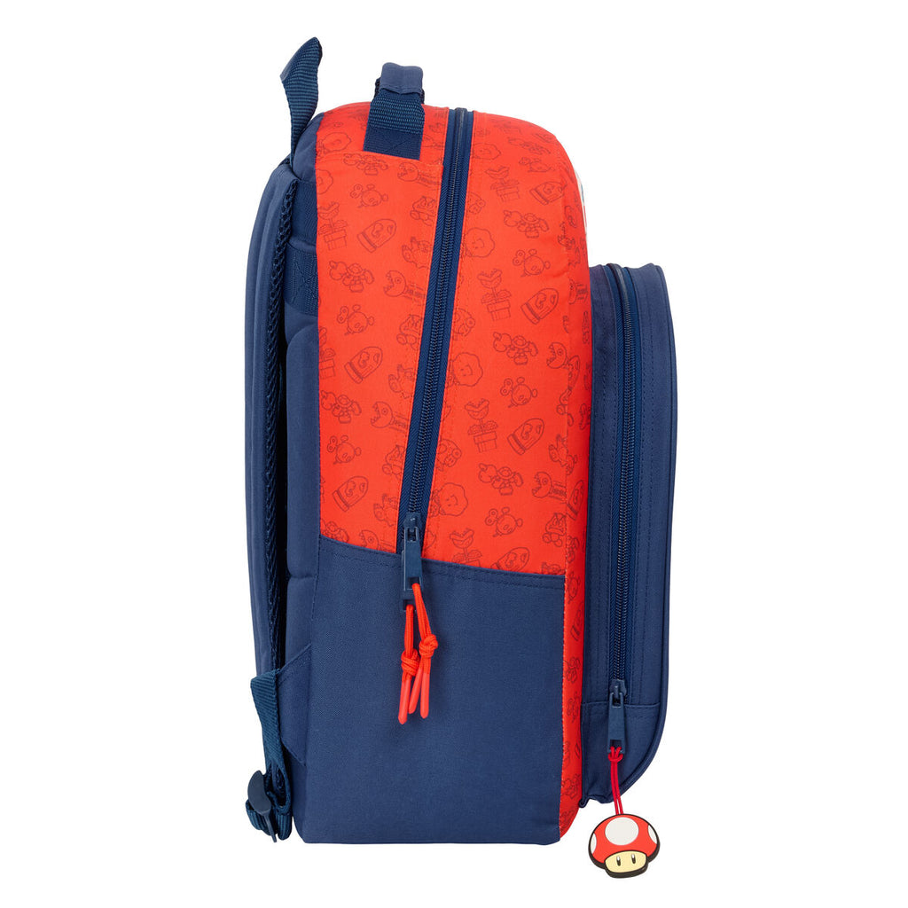 Schulrucksack Super Mario Trick Rot Dunkelblau 32 x 42 x 15 cm