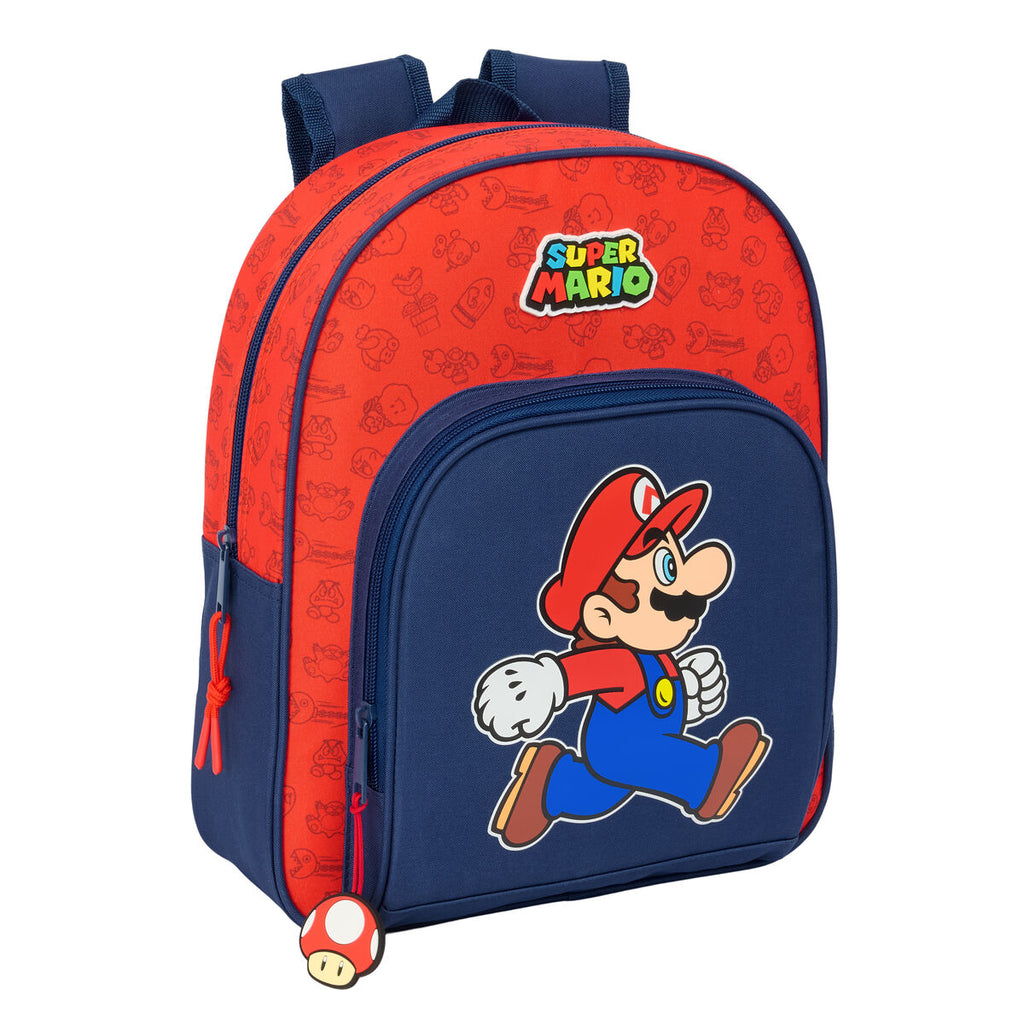 Schulrucksack Super Mario Trick Rot Dunkelblau 28 x 34 x 10 cm