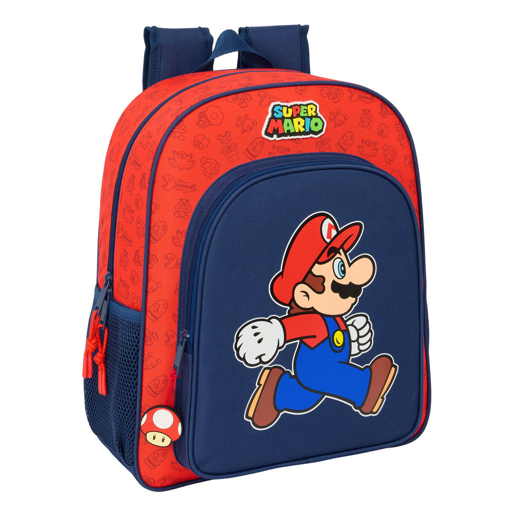 Schulrucksack Super Mario Trick Rot Dunkelblau 32 x 38 x 12 cm