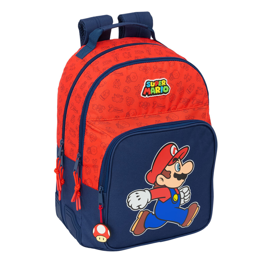 Schulrucksack Super Mario Trick Rot Dunkelblau 32 x 42 x 15 cm