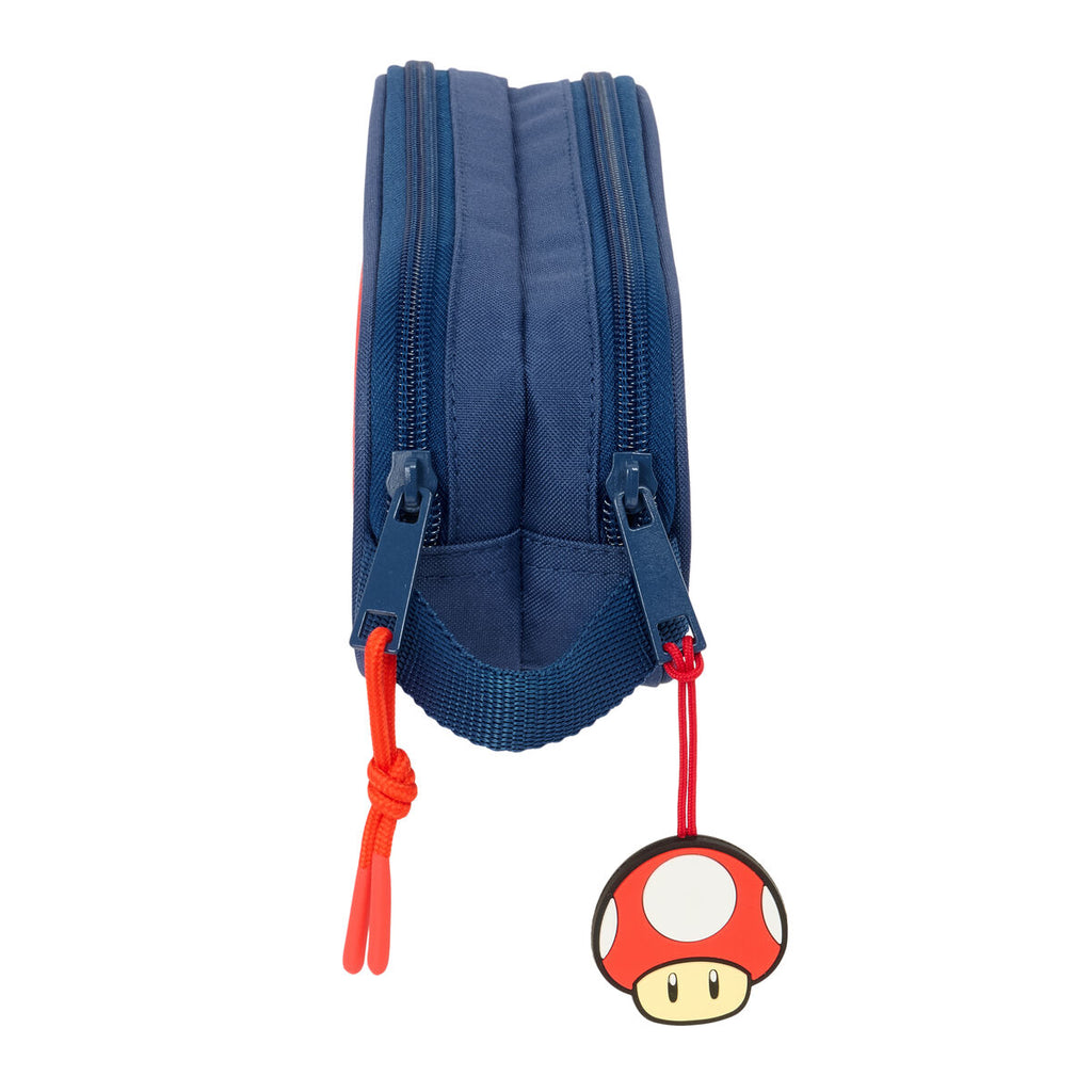 Zweifaches Mehrzweck-Etui Super Mario Trick Rot Dunkelblau 21 x 8 x 6 cm